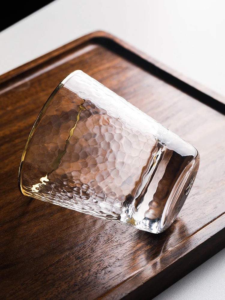 Iridescent Tumblers Water, Soda, Juice, Cocktail Drinking Beverage Glasses with Gold Rim Highball Drinking Glasses for everyday