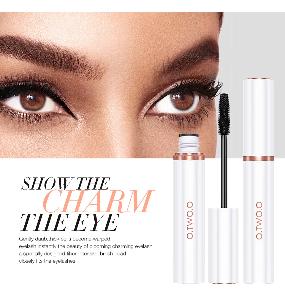 O.TWO.O Super Lashes Mascara Waterproof Silk Fiber Mascara Black Long Curling Eyelash Extensions Sexy Eyes Makeup Cosmetics