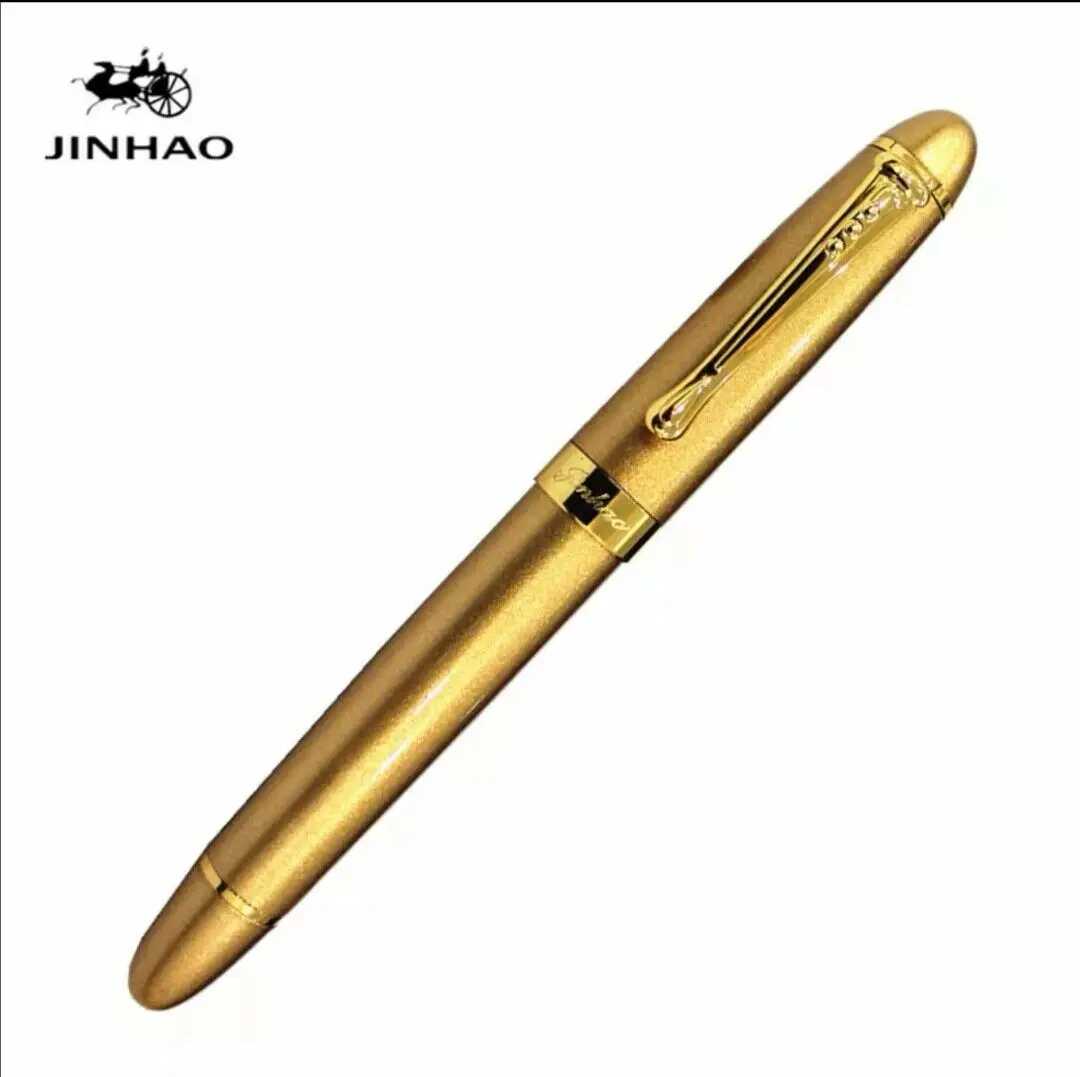 Jinhao X450 каллиграфия авторучка чернильная ручка толстый корпус 1,0 мм 18KGP Изогнутый наконечник для письма подарок канцелярские принадлежности офисные школьные принадлежности - Цвет: Champagne Gold