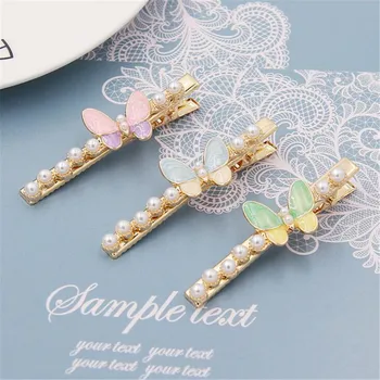 

Butterfly Hair Clip Pearl Hair Pins Golden Metal Bobby Pin Hairpin Clamps Barrettes Headwear for Women Korean Hair Accessories