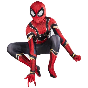

Spiderman far from home Homecoming Cosplay Costume Iron Spider Man miles morales Superhero Bodysuit Suit child kids boys Zentai