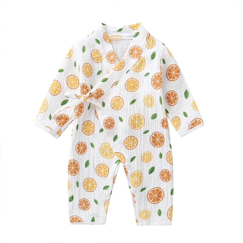 COSPOT Newborn Yarn Robe Kimono Jumpsuit Infantil Cartoon 100% Muslin Cotton Rompers Baby Boy Girl Clothes Sleepwear 2022 New 26 cheap baby bodysuits	