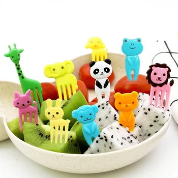 

10 Pcs /lot Animal Farm Fruit Fork Snack Cake Dessert Food Fruit Pick Toothpick Snack Dessert Forks Lunches Party Decor Forks