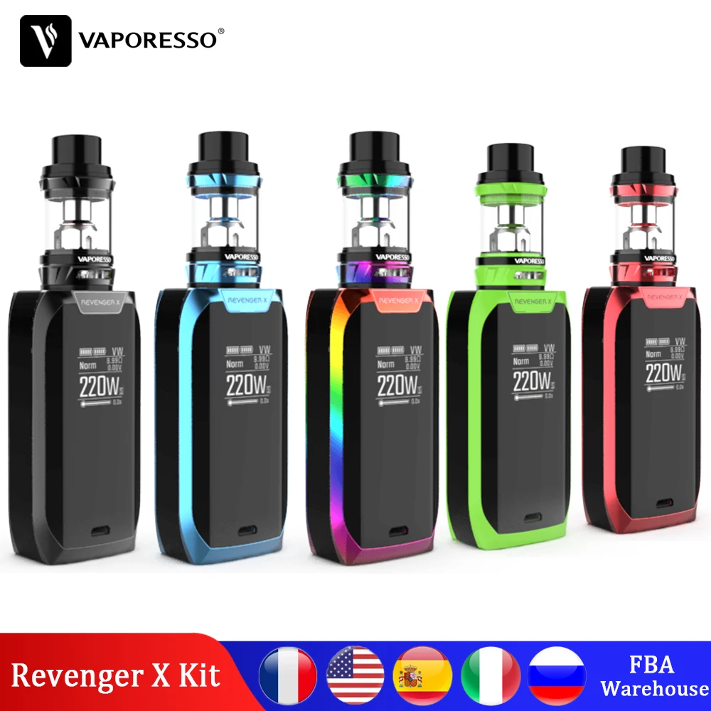 

Original Vape Vaporesso Revenger X Kit 220W Electronic Cigarette Mod 5ml NRG Tank GT Coil Atomizer Core With Touch Button vapour