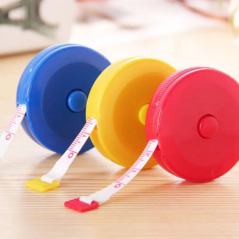 Tape Measure 60-Inch 1.5 Meter Round Plastic Soft Retractable Measuring Tape Random Color NewNew Qgnv - Color: Random color