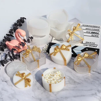 

DIY Craft Silicone Mold Bowknot Gift Box Shape Mould Heart Square Oval Round Rectangle Shapes