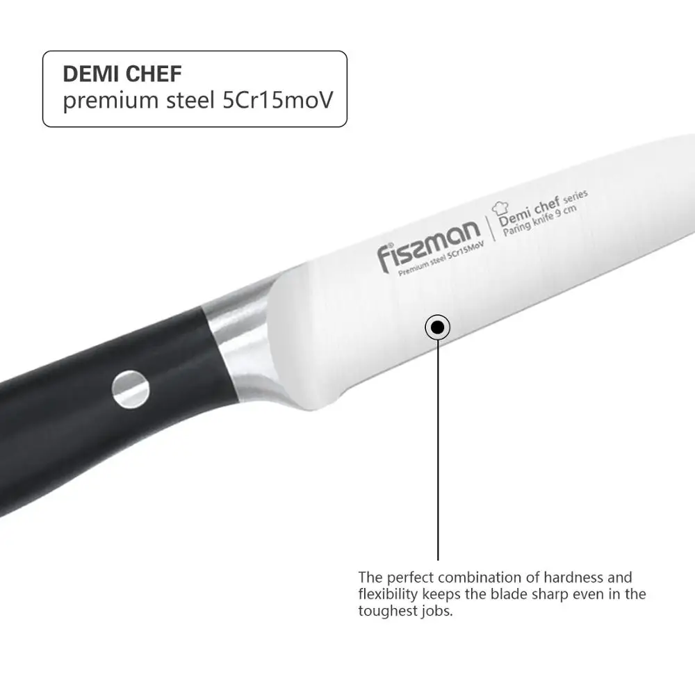 FISSMAN 3 5 дюймовый нож для чистки овощей серия Half Chef немецкие стальные кухонные