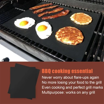 

3PCS Meijuner Non-stick BBQ Grill Mat 40 * 33cm Baking Mat Cooking Grilling Sheet Heat Resistance Easily Cleaned Kitchen Tools
