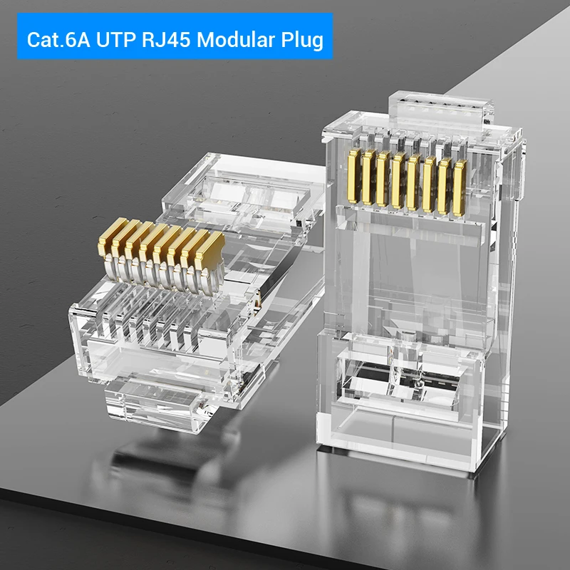 usb c data cable Vention Cat7 RJ45 Connector Cat7/6/5e STP 8P8C Modular Ethernet Cable Head Plug Gold-plated for Network RJ 45 Crimper Connectors usb to hdmi cable Cables & Adapters