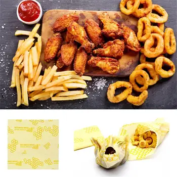 

Beeswax Food Wraps Reusable Green Vegetable And Fruit Shopping Bag Beeswax Cloth Set Natural Organic