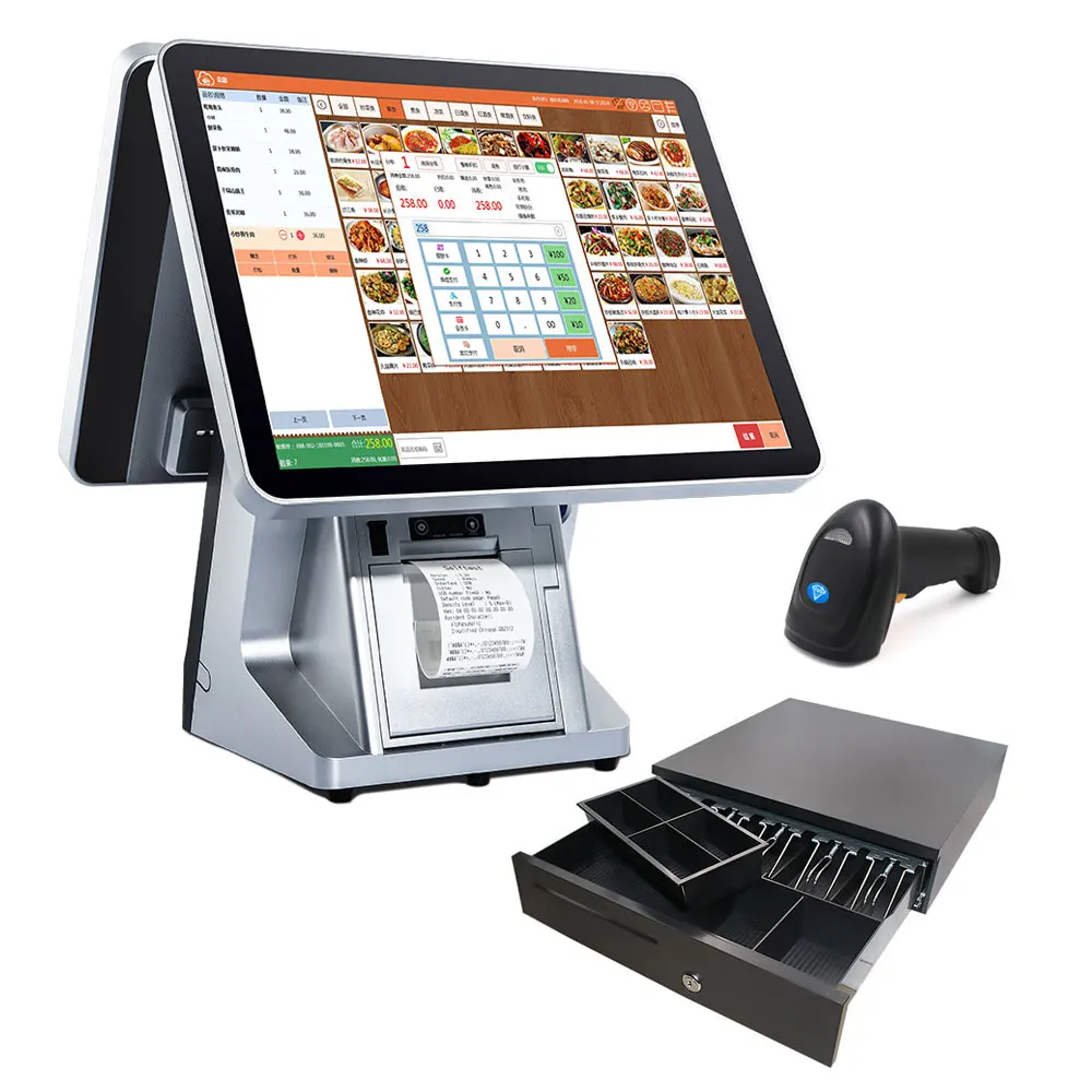 

Windows 15 Inch Pos Terminal 15 Inch Capacitive All In One Touch Screen Pos Machine for Restaurant