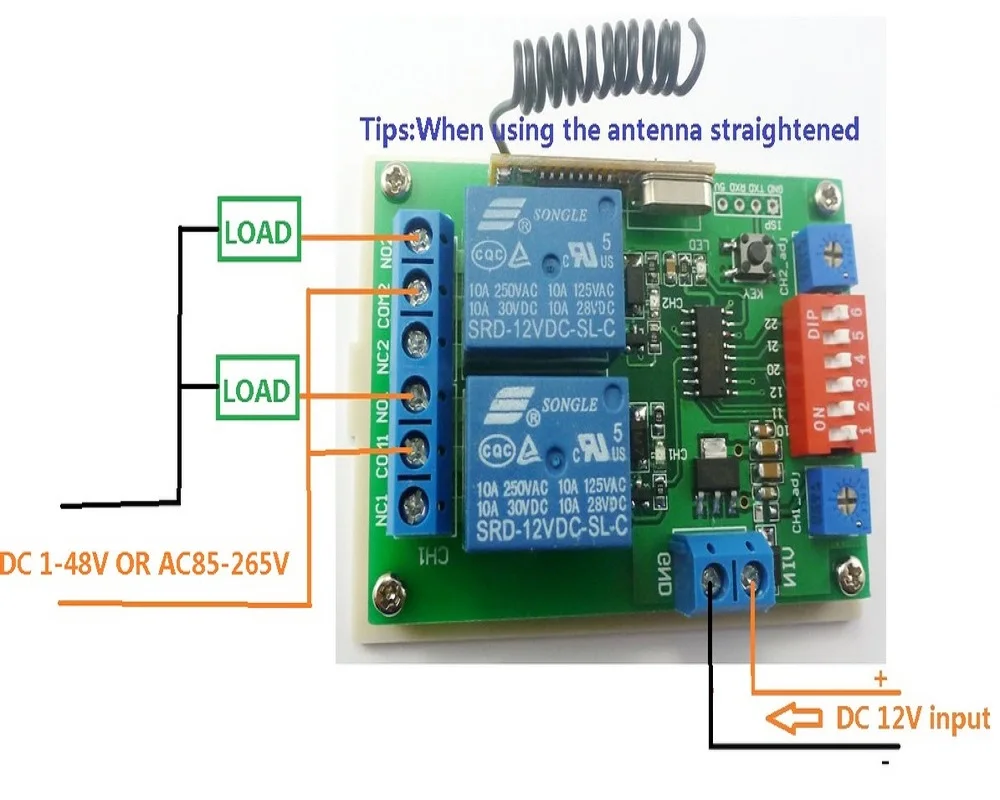 315M DC 12V 2Ch RF беспроводной Таймер задержки самоблокирующийся мгновенный