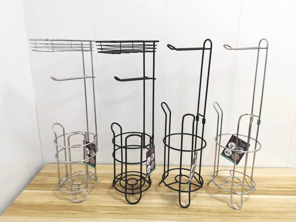 Description Picture 4 of itemStainless Steel Bathroom Paper Roll For Phone Tissue Multifunctional Storage Shelf Toilet Paper Holder Vertical Storage Basket