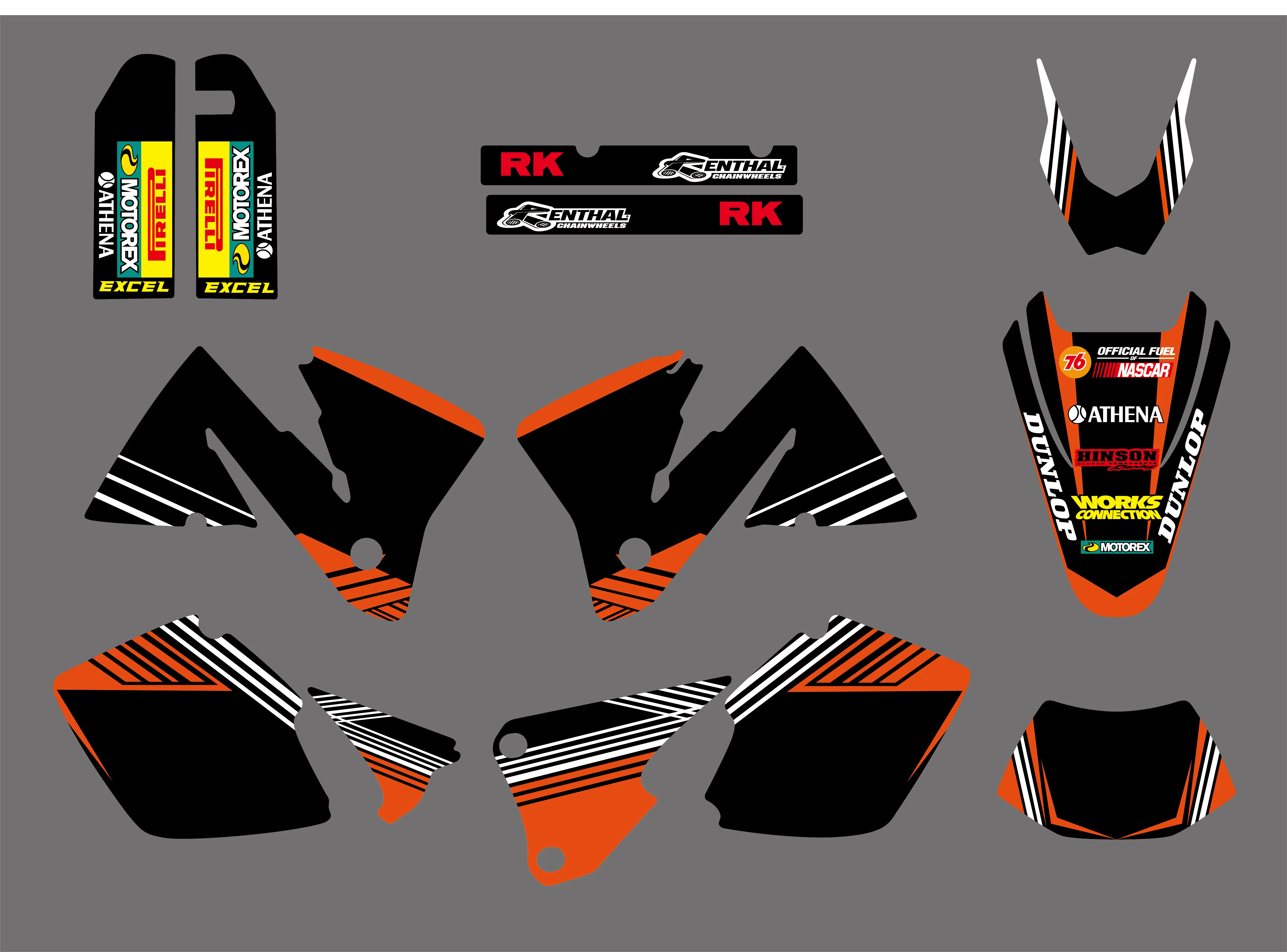 Новая команда графики с подходящими фонами наклейки для KTM EXC 250 300 350 400 520 2001-2002 MXC 200