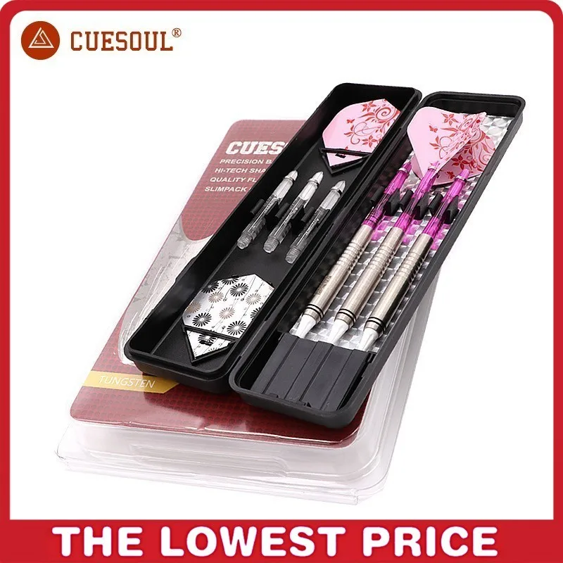 

CUESOUL New 3PCS/set 90% Tungsten Dart Body18g 14.5cm Darts Professional Soft Darts Electronic Darts Pink Flight