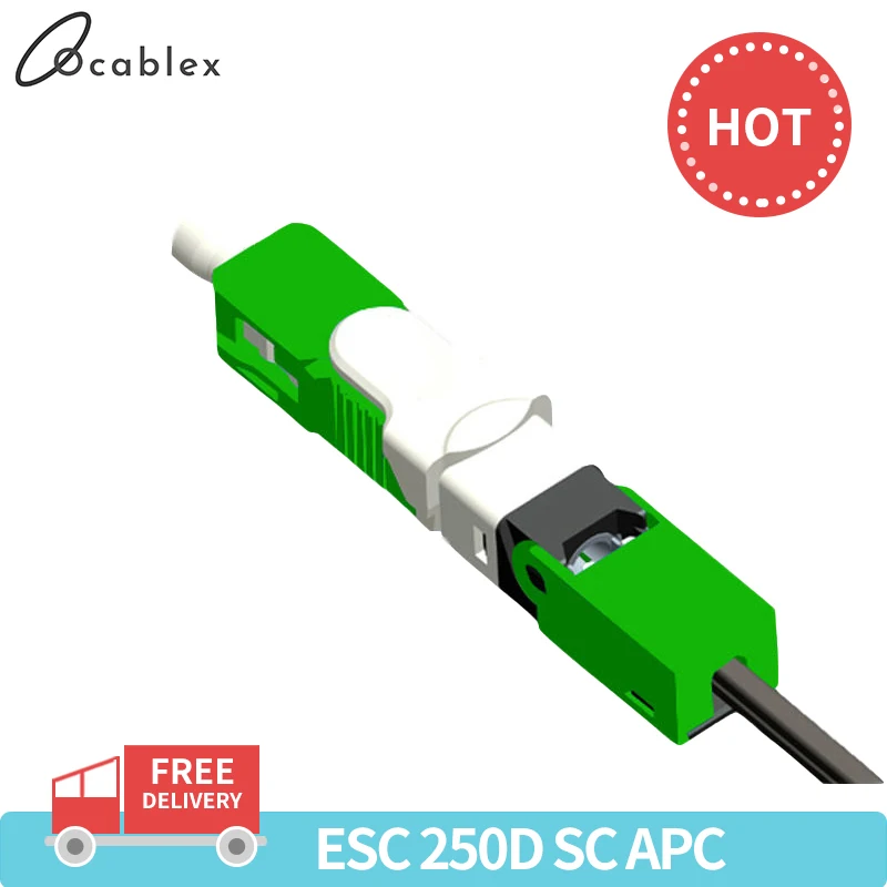 Free Shipping 50/200PCS /Lot FTTH ESC250D SC APC and SC UPC Single-Mode Fiber Optic Quick Connector FTTH SM Optic Fast Connector