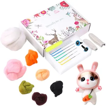 

LMDZ Needle Felting Starter Kit with 6Pcs Colorful Felting Needles and Instructions Wool Felting Supplies for Christmas Gift