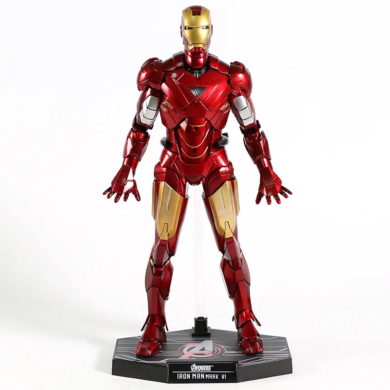 Мстители Железный человек Mark VI MK6 Тони Старк 1/6 весы пластиковая фигурка героя модель игрушки с светодиодный светильник