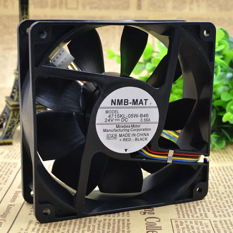 Для НМБ 4715KL-05W-B46 24V 0.46A 120*120*38 мм 4-провод Вентилятор охлаждения с двумя подшипниками