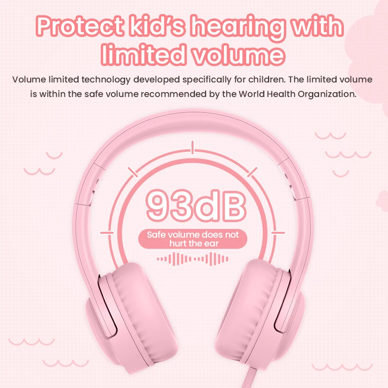 Kids Bluetooth Headset Stereo Noise Canceling Earphone Foldable Wireless Headphone Girls Gift with Microphone For xiaomi huawei