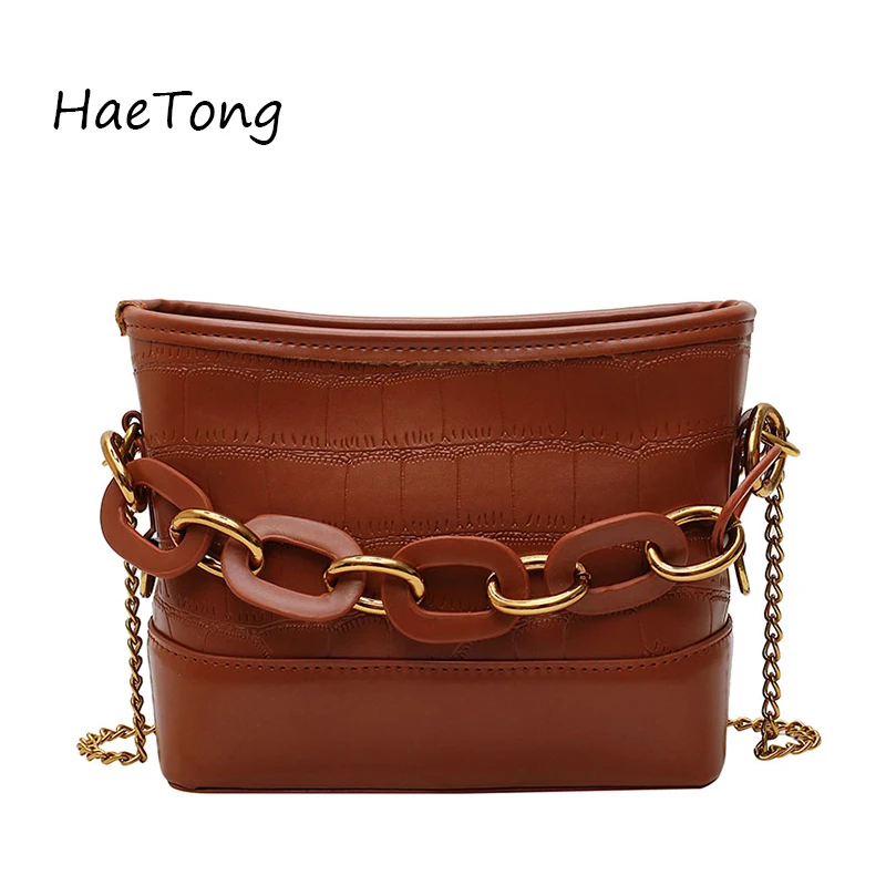 Retro Alligator Bucket Bags Women Crocodile Pattern Handbag Capacity Casual Shoulder Messenger Ladies PU Purse |