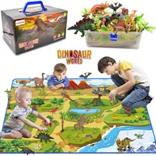 ATAKTEEM – ensemble de jouets de dinosaures avec tapis d'activité, 33 pièces, figurines éducatives réalistes pour créer un monde Dino 