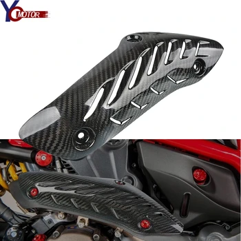 

Carbon Fiber Muffler Covers Protector For Ducati Monster 821 1200 2014-2017 2016 2015 Muffler Pipe Exhaust Heat Shield Cover