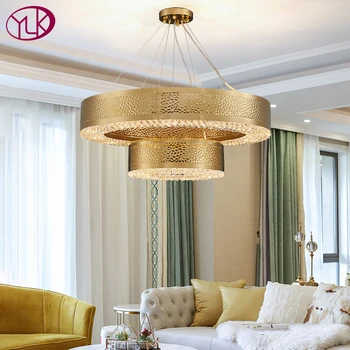 

Luxury Modern chandeliers lighting for living room new design 2-layers gold crystal chandelier home decor led light fixtures