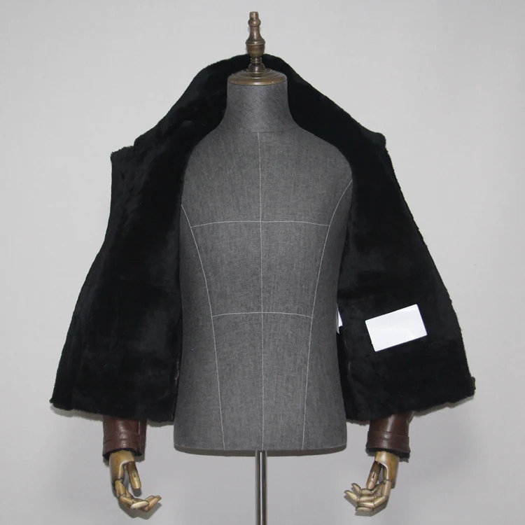 

2020 Brown Men Winter Casual Shearling Coat Plus Size XXXL Genuine Sheepskin Russian Thick Fashion Slim Fit Leather Jacket
