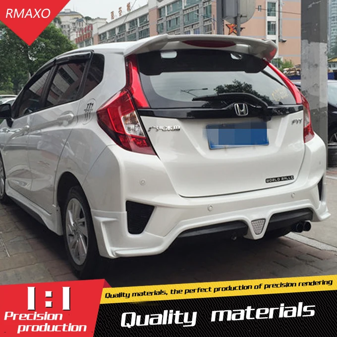 Спойлер для honda fit/jazz 2014-2017 спойлер заднего крыла автомобиля с подсветильник кой