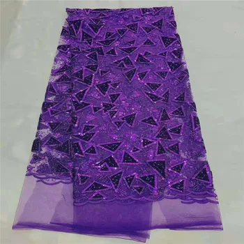 

Sequin Embroidery Lace, Nigerian Purple Lace Fabrics, African Lace Fabric 2019 High quality Sequins Lace Fabric For Wedding