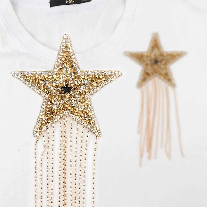 패치에 다섯개 별 철 의류 수리 모자 청바지 액세서리에 대한 Applique 술 DIY 바느질