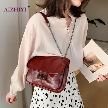 

2020 New Large Handbags Women Fashion Retro Wide Shoulder Chain Messenger Bag Purse Simple Style Crossbody Bags for Ladies