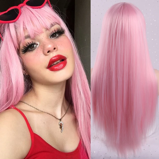 Linghang Gray and Black Wig Long Straight hair Cosplay Wig Two Tone Ombre Color Women Synthetic Hair Wigs P1B/27