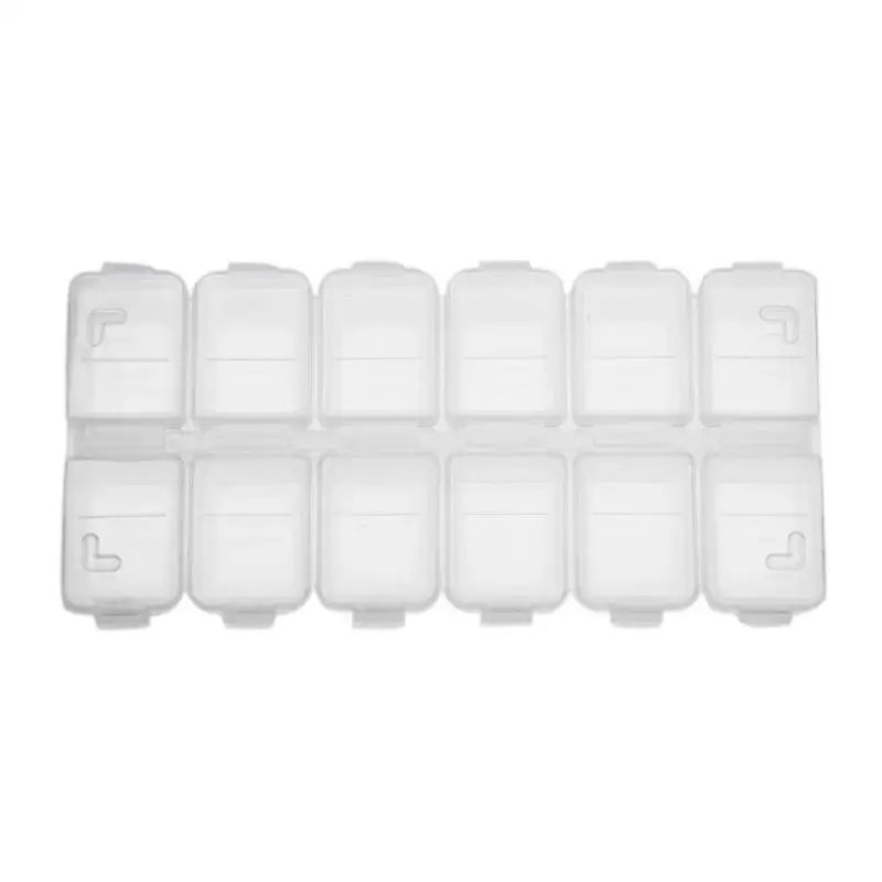 12 сеток инструмент ювелирные изделия серьги бусины лекарства таблетки коробка для хранения портативный мини-набор двойной ряд коробка контейнер дисплей