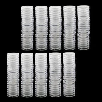 

200Pieces 28mm Clear Coin Capsule Holders Display Storage Case Box , Collections Accessories