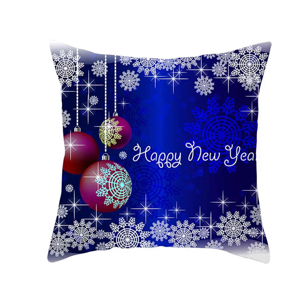 Lychee цветные синие рождественские Чехлы для подушек из полиэфирной персиковой кожи 45x45 см наволочки для подушек для спальни дома и офиса - Цвет: 23