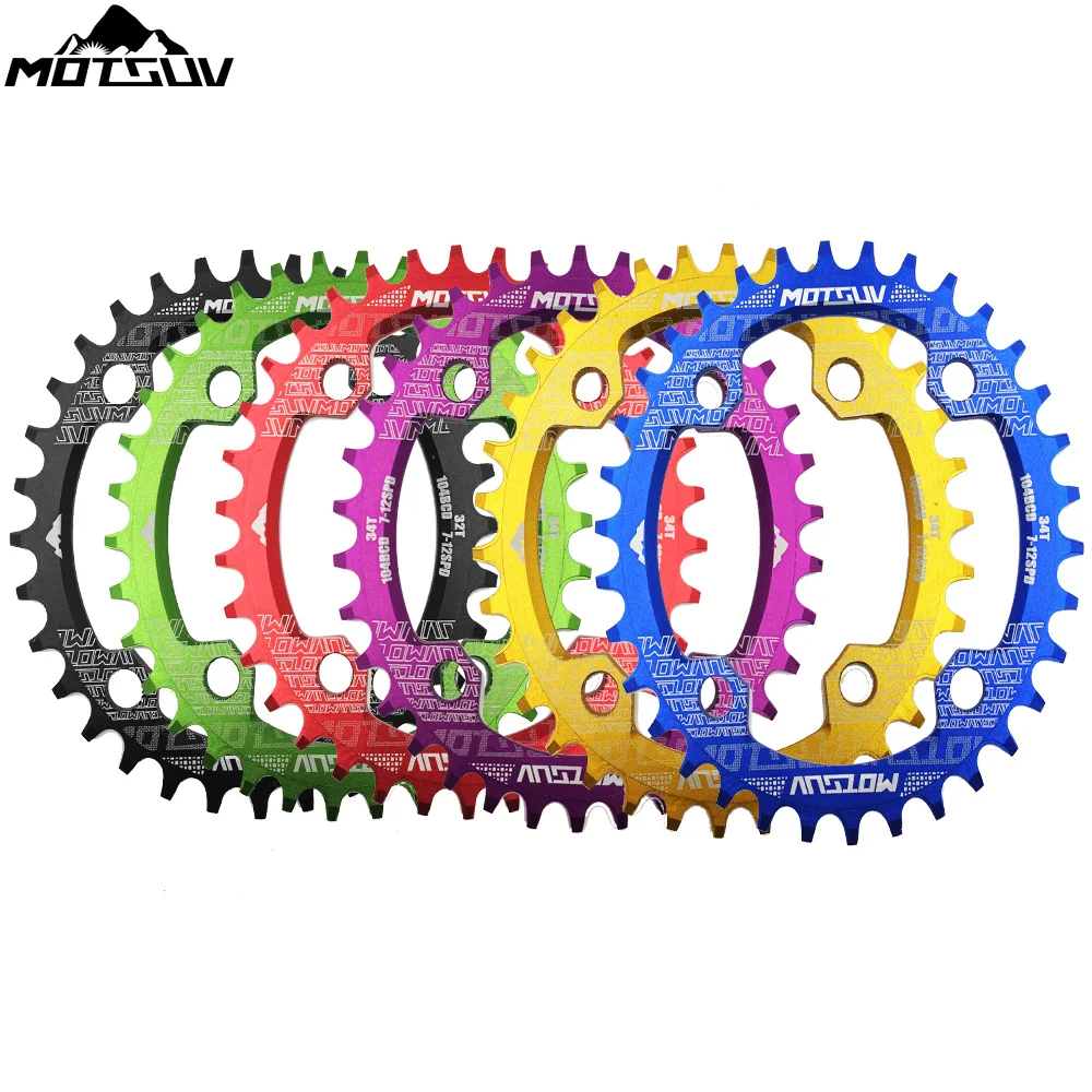 

MOTSUV 104BCD Oval Narrow Wide Chainring MTB Mountain bike bicycle 32T 34T 36T 38T crankset Single Tooth plate Parts 104 BCD