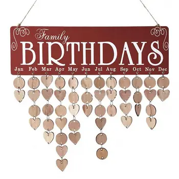 

Date Advent Calendars Wood Birthday Reminder Board Birch Plaque Sign Family &Friends DIY Hanging Calendar Date Mark Home Decor