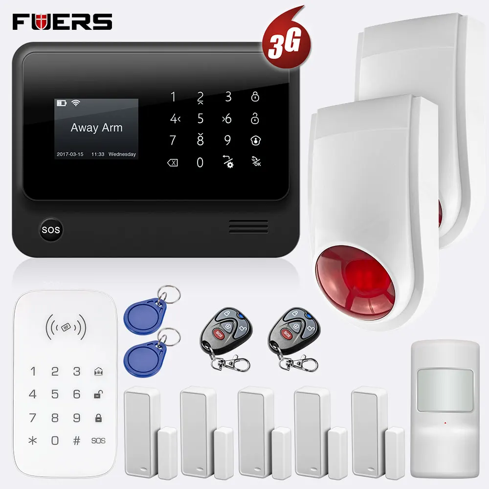 FUERS 2019 Беспроводная 433MHZ 3GG90B GSM wifi система охранной сигнализации IOS Android приложение