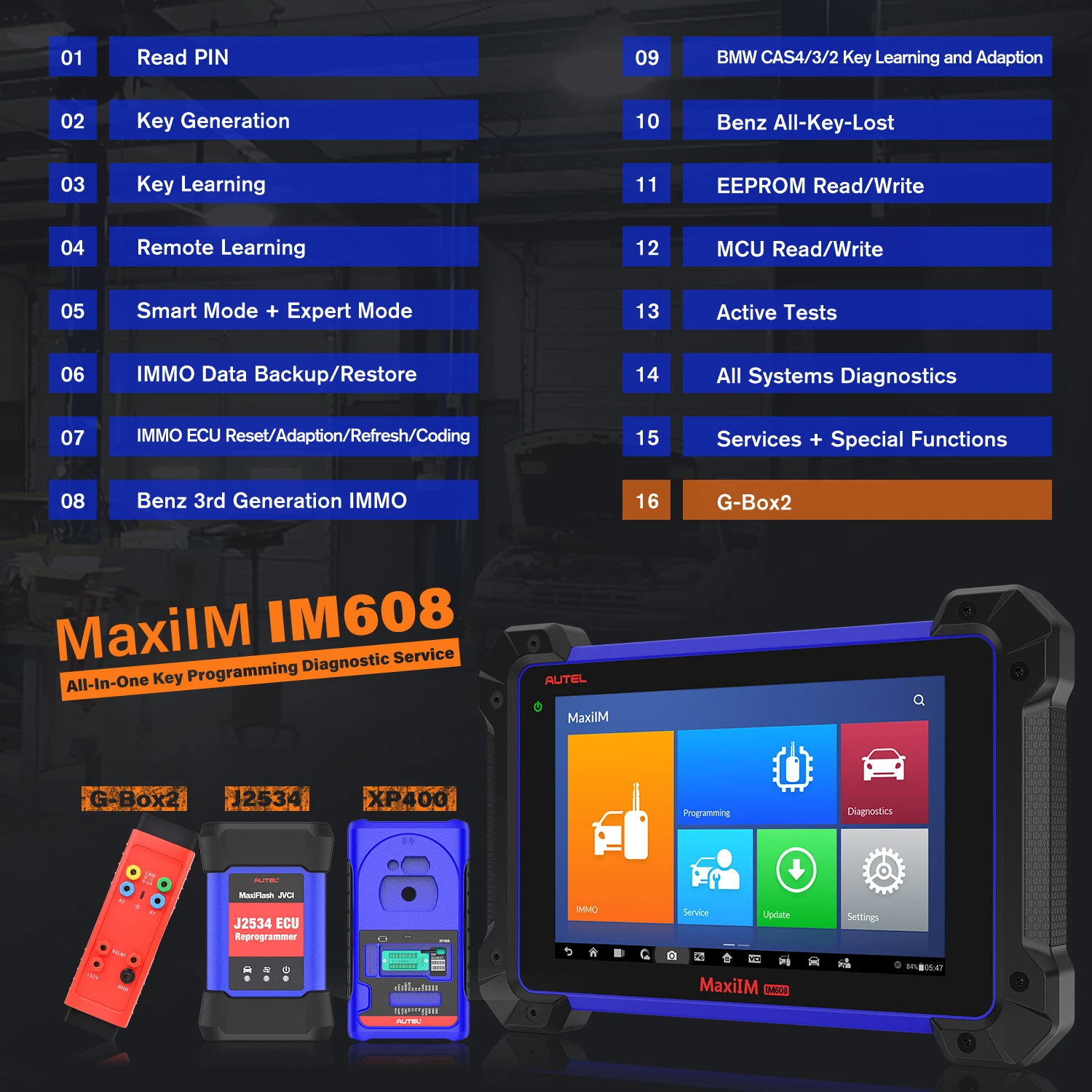 Сканер OBD2 Autel IM608 диагностический сканер OBDII инструмент для двигателя кодирование