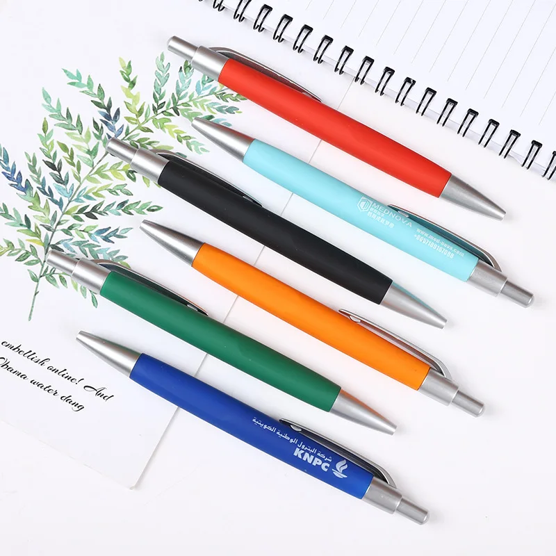 Factory Direct Advertising Hotel Pen 500pcs Per Set Custom Logo Press Ballpoint Pen Custom Advertising Logo