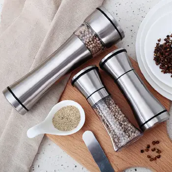 

Manual Salt And Pepper Grinder Mill For Spices Refillable Adjustable Grinder Kitchen Accessories Grain Mill Portable Grinding