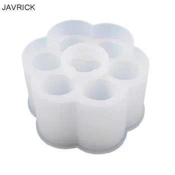 

Resin Mold 6 Grids Round Lipstick Storage Box Case Holder Casting Silicone Mould