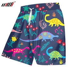 UJWI летние новые пляжные шорты тренд 3D печатных динозавров милые пары Красочные размера плюс 6XL костюм мужские весенние шорты