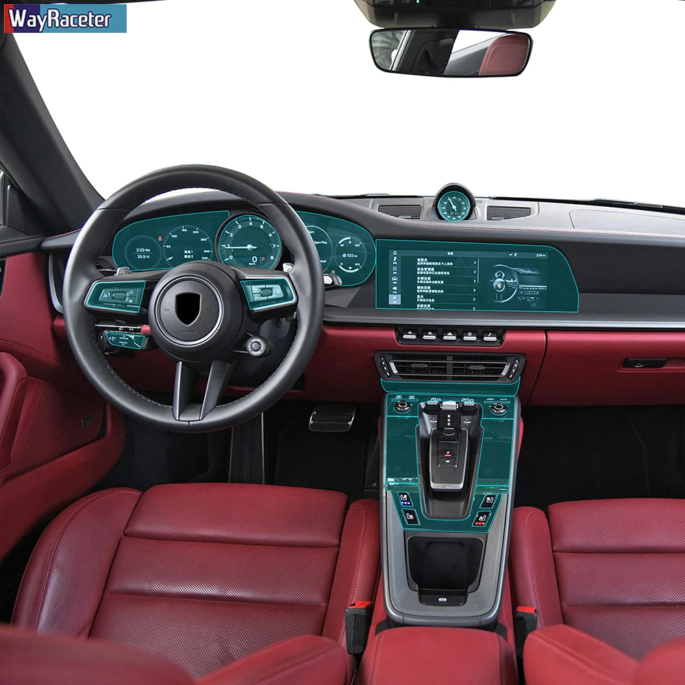 

Car Interior Central Console Gear Navigation Screen TPU Transparent Protective Film For Porsche 911 2019 2020 Accessories