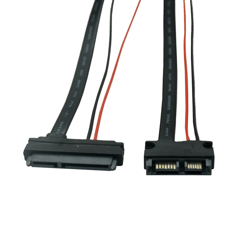 SATA Adapter Cable - 22Pin 7+15 Female to Slimline SATA 13Pin 7+6 Male Connector Converter - 30CM Description Image.This Product Can Be Found With The Tag Names Computer Cables Connecting, Computer Peripherals, PC Hardware Cables Adapters, Sata adapter cable