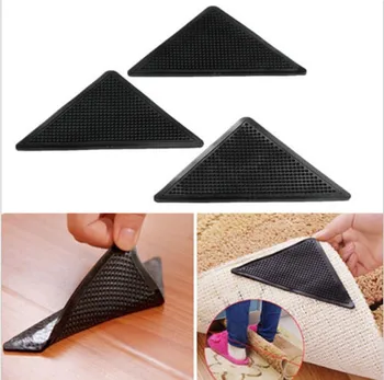 

4pcs/Set Rug Carpet Mat Carpet Rug Fixed Grippers Non Slip Skid Stick Reusable Washable Silicone Grips For Home Bath Living Room