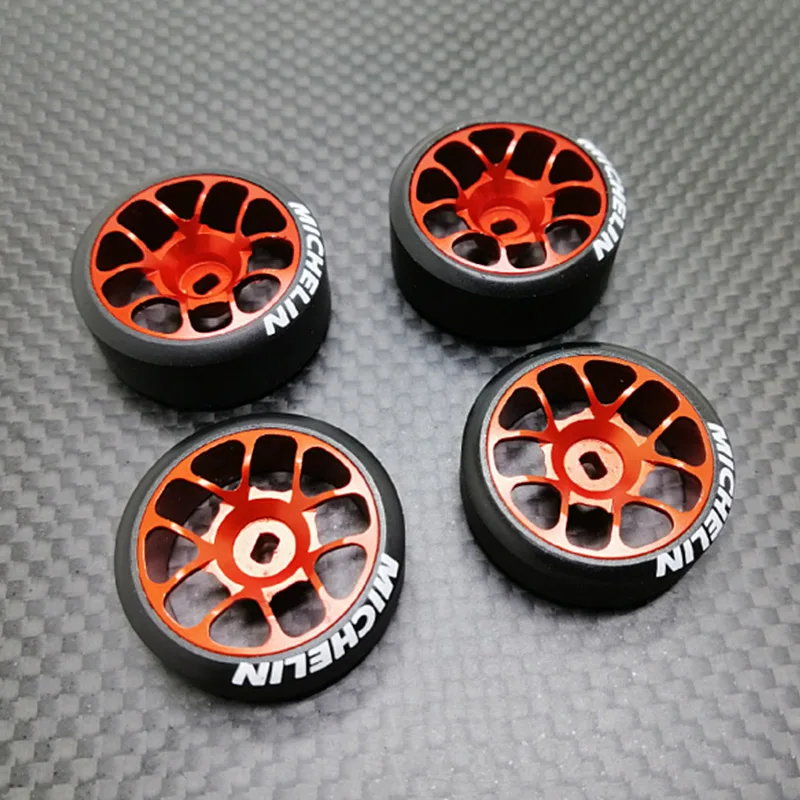 4 шт., узкая шина, обновленная 1:28, MINI-D, MINI-Q, высокая точность, дрифт, имитация комаров, автомобильное металлическое колесо, POM, шина OD 22 мм