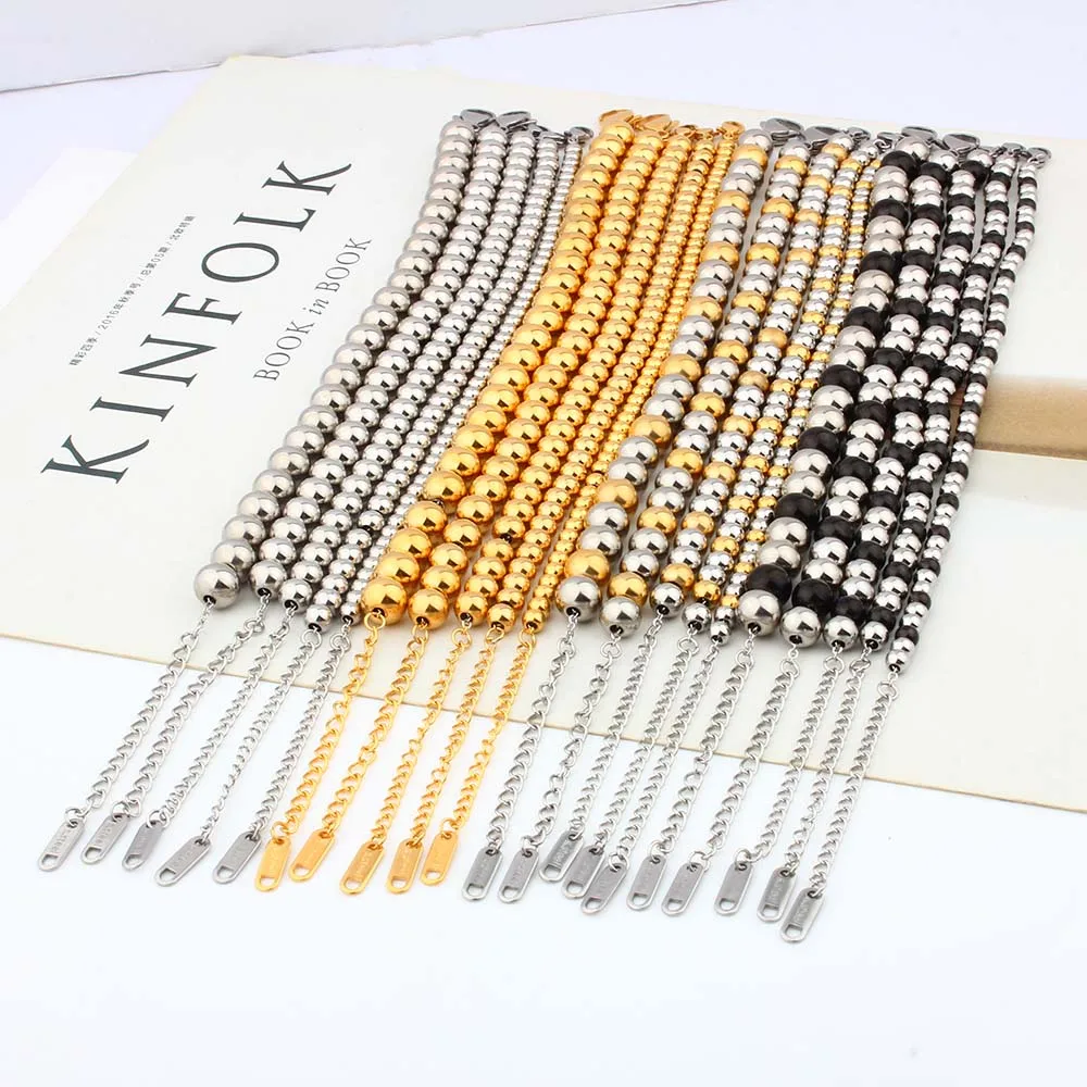Stainless Steel Bracelet Women Bead Bracelet For Women Men Jewelry Couple Bracelet Charm Bracelet Jewelry Accessory Gift
